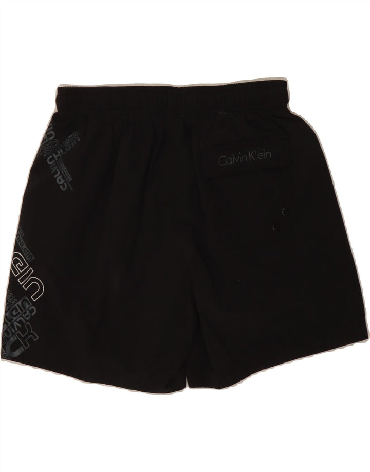 CALVIN KLEIN Mens Graphic Sport Shorts Medium Black Nylon Vintage Calvin Klein and Second-Hand Calvin Klein from Messina Hembry 