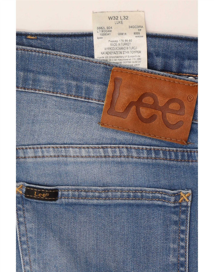 Lee Męskie Luke Slim Jeans W32 L32 Niebieskie bawełniane