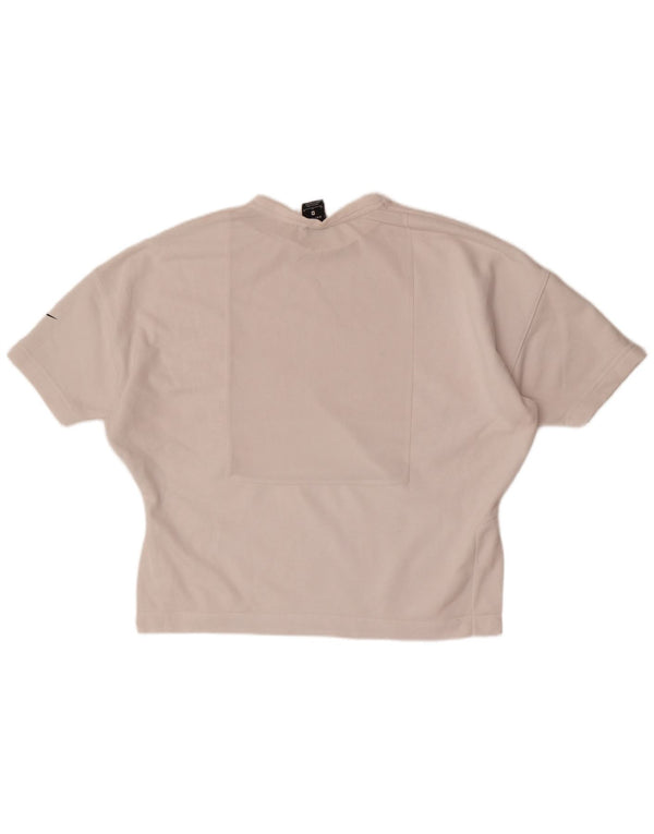 Nike Dame Dri Fit Oversized T-Shirt Top UK 14 Medium Hvid Bomuld