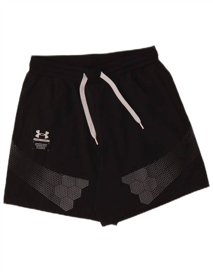Мужские спортивные шорты с рисунком Under Armour, средний черный, полиэстер