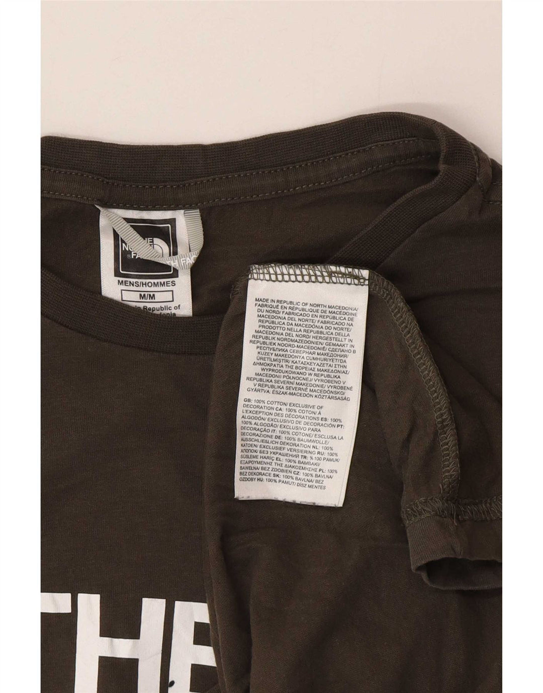 The North Face Mens Graphic T-Shirt Top Medium Khaki Cotton
