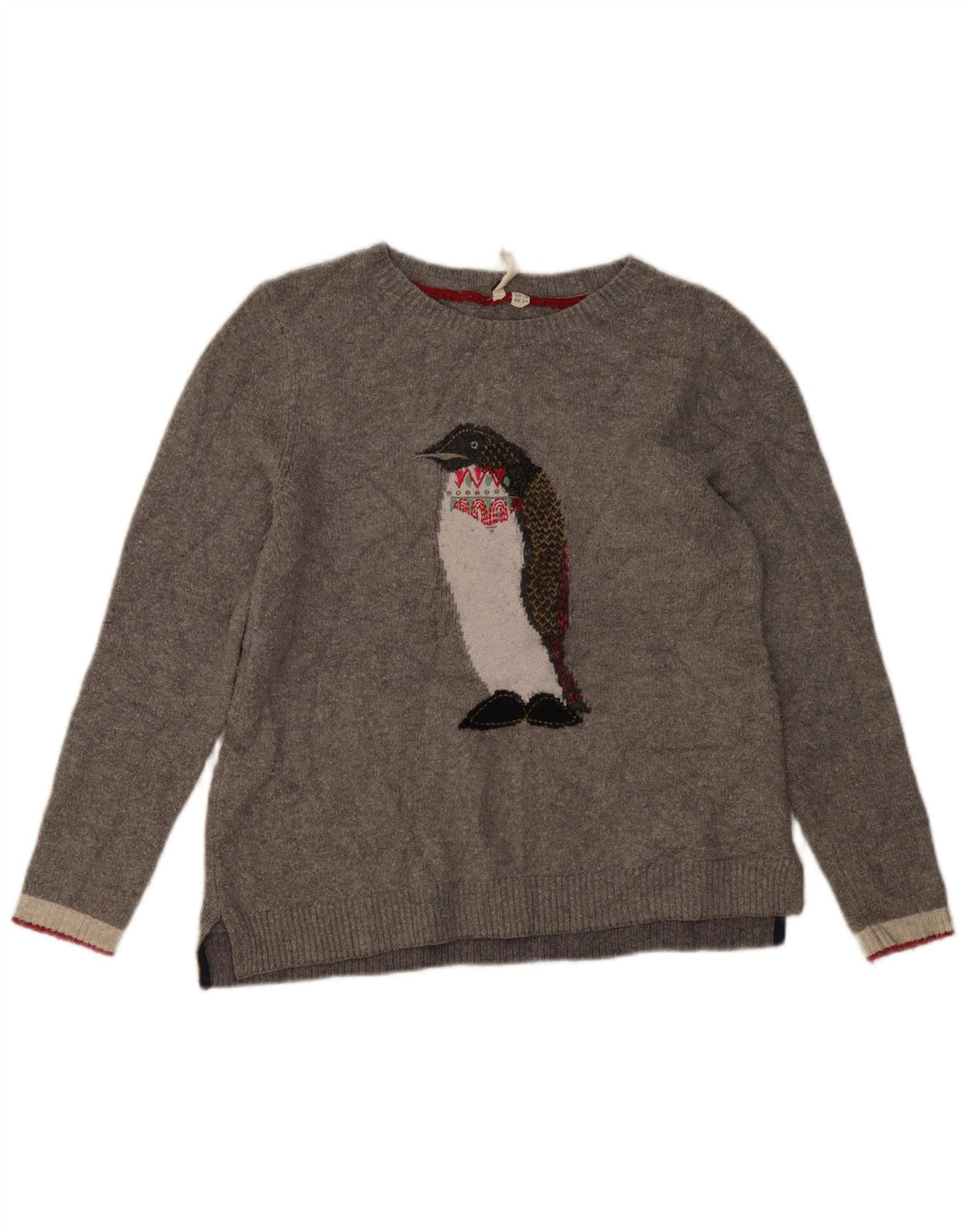 White Stuff Womens Boat Neck Jumper Sweater UK 10 Small Grey Novelty
