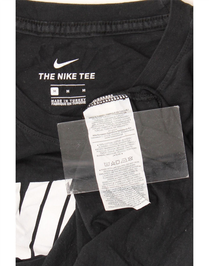 NIKE Mens Graphic T-Shirt Top Medium Black Cotton