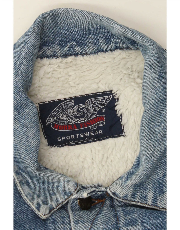 Vintage Herren Denim Sherpa Jacke UK 40 Groß Blau