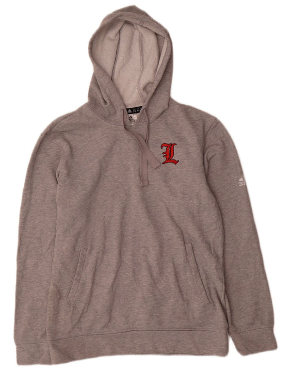Adidas Mens Louisville Cardinals kapucnis pulóver közepes szürke pamut