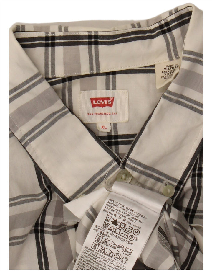 Camicia LEVI'S da uomo XL in cotone a quadri grigi