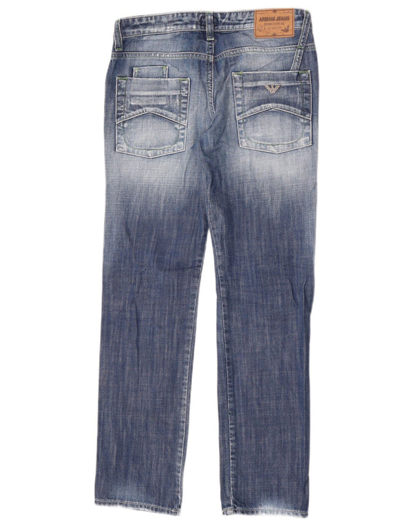 Armani Junior Boys Distressed Straight Jeans 10-11 Years W7 L28 Blue Cotton