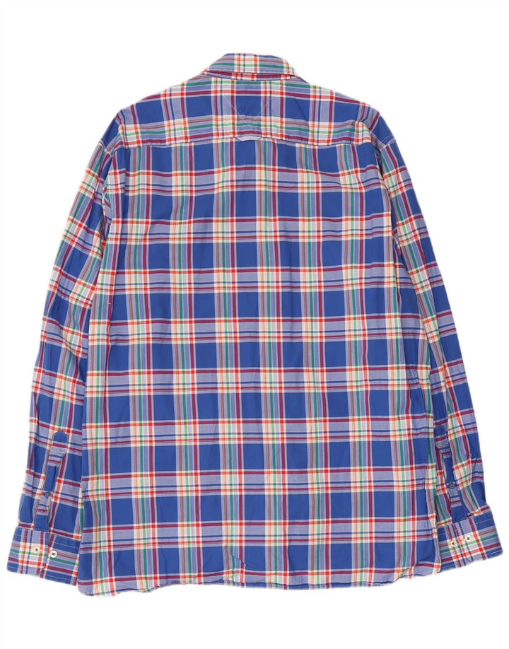 Tommy Hilfiger Mens Custom Fit Shirt XL Blue Check Cotton