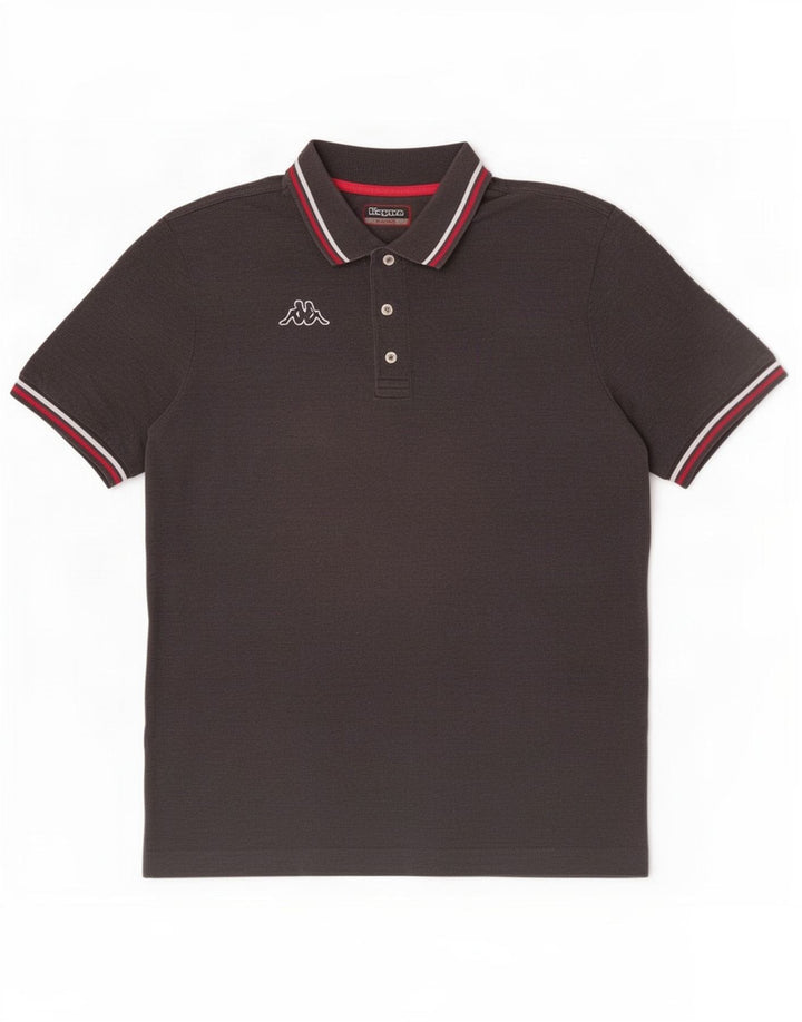 Kappa Mens Polo Shirt Large Grey Cotton