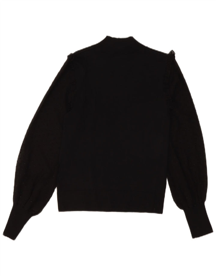 Topshop Womens Turtle Neck Jumper Sweater UK 12 Medium Black Viscose
