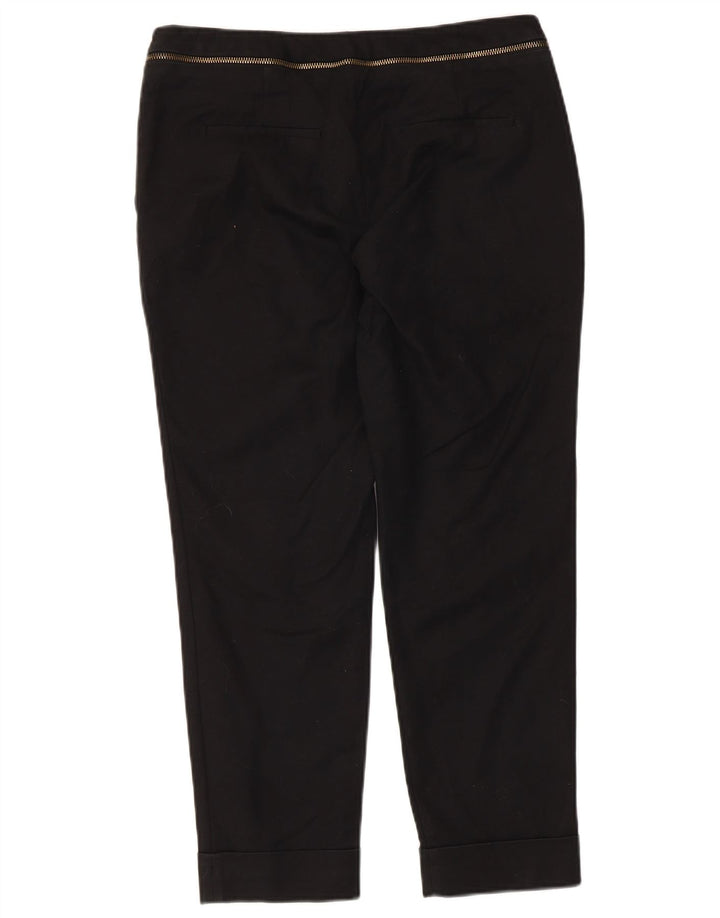 Zara Dame Cropped Trousers EU 40 Medium W30 L24 Sort Bomuld