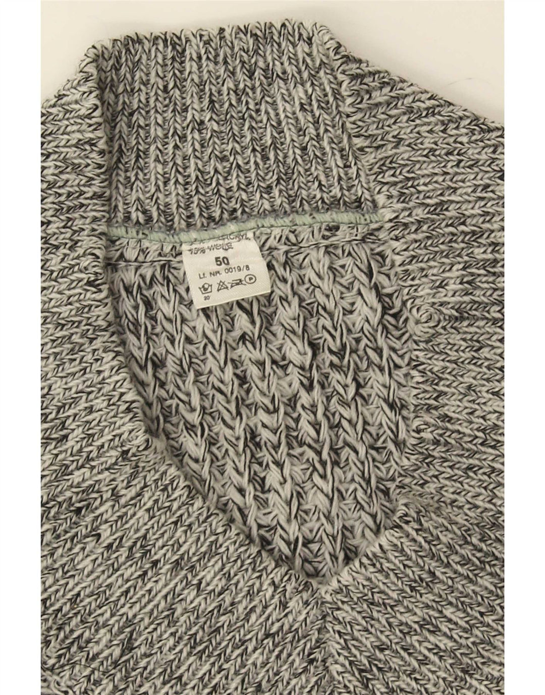 Vintage Mens V-Neck Jumper Sweater IT 50 Medium Grey Flecked