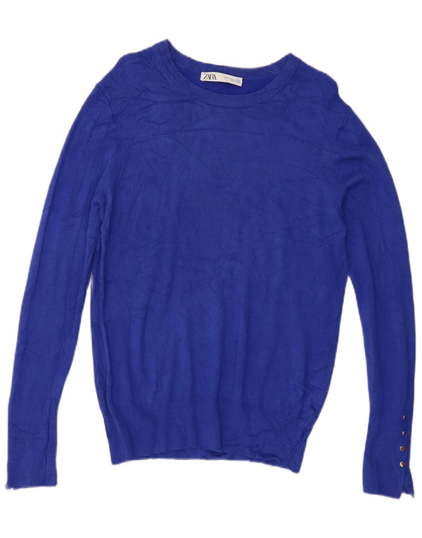 Maglione maglione con scollo a barca da donna Zara UK 18 XL Blu