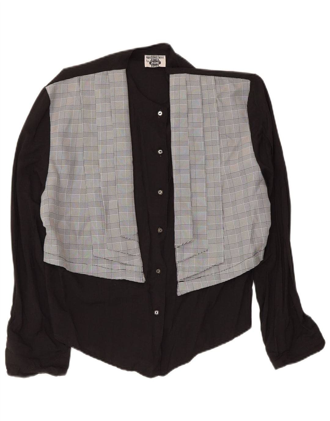 Blusa feminina Zoe IT 44 média preta xadrez viscose