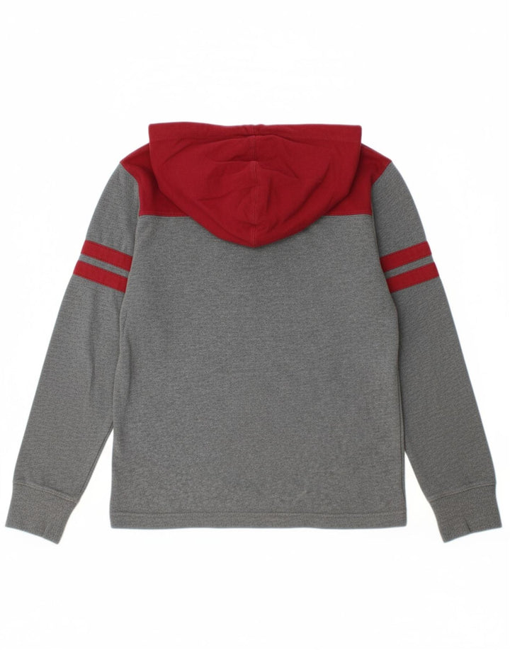 BENETTON Boys Graphic Top Long Sleeve 8-9 Years Large  Grey Colourblock
