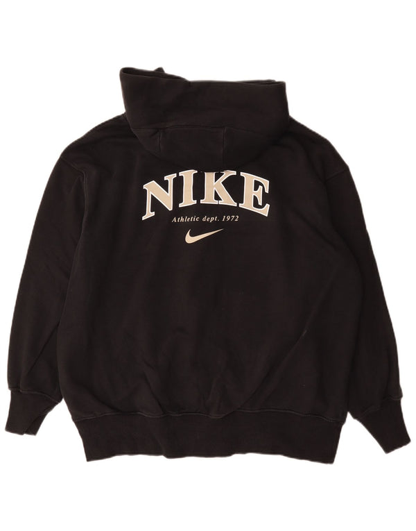 Felpa con cappuccio e zip Nike, vestibilità ampia, grafica, da uomo, XS, cotone nero