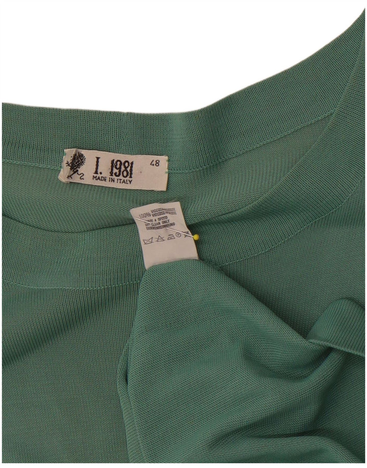 Vintage Mens T-Shirt Top IT 48 Medium Green Viscose