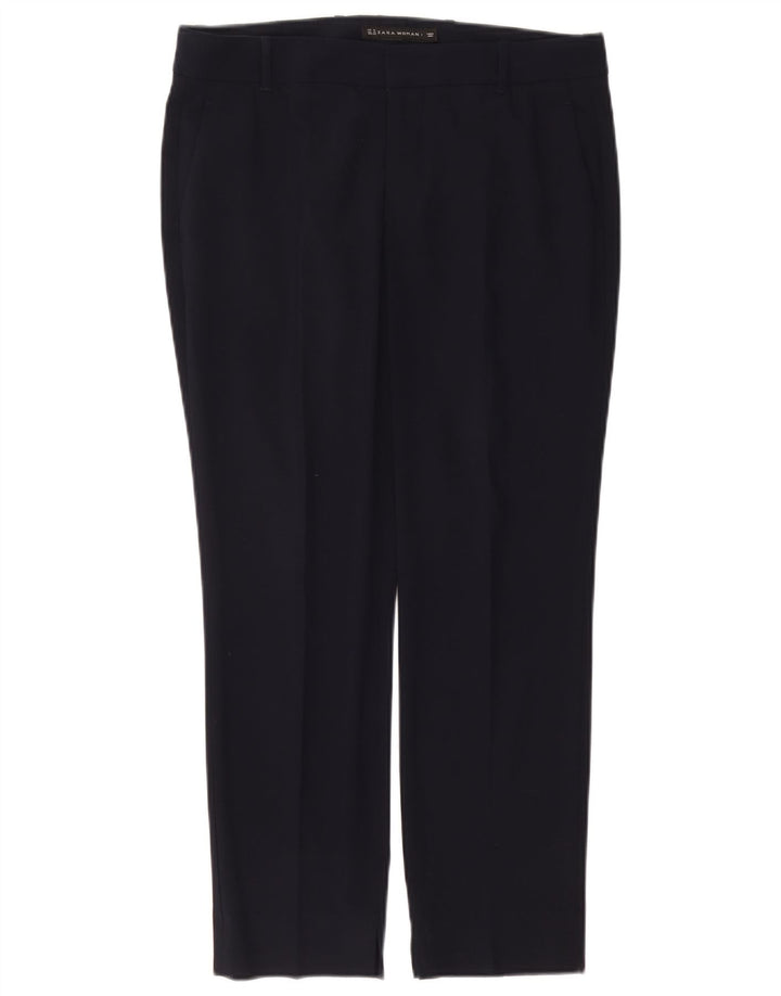 Zara Womens Slim Suit Trousers Medium W28 L26 Navy Blue Polyester