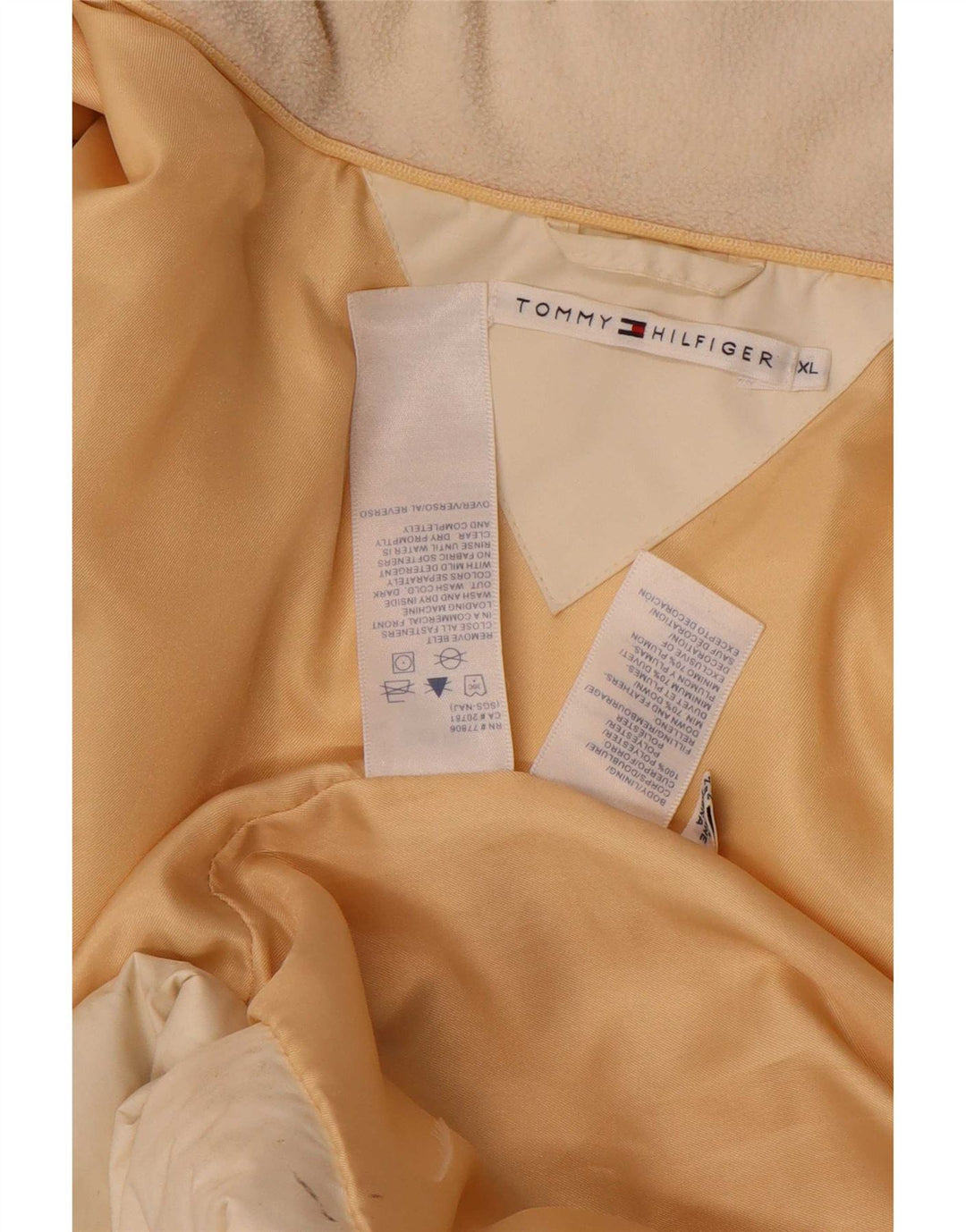 Tommy Hilfiger Damen Wattierter Mantel UK 18 XL Weiß Polyester