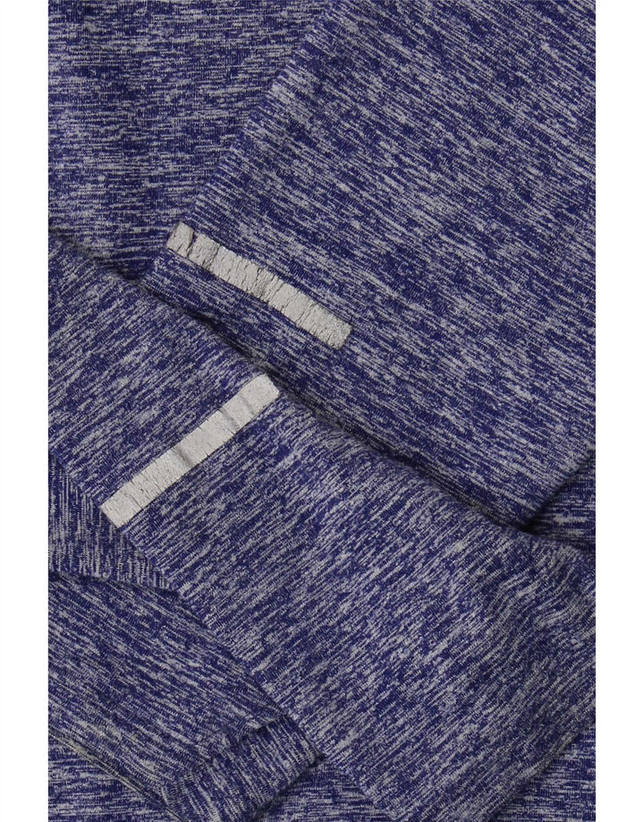 Nike Mens Dri Fit Zip Neck Pullover Tracksuit Top Small Purple Flecked