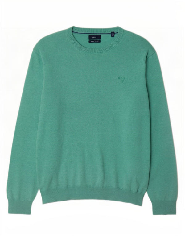 Gant Herre Boat Neck Jumper Sweater Stor turkis bomuld