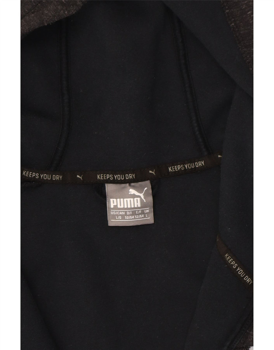 Suéter masculino PUMA com capuz e zíper grande cinza colorblock algodão