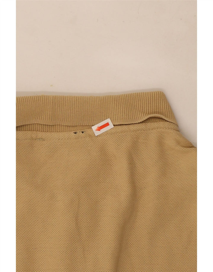 Fila Mens Long Sleeve Polo Shirt Medium Beige Cotton