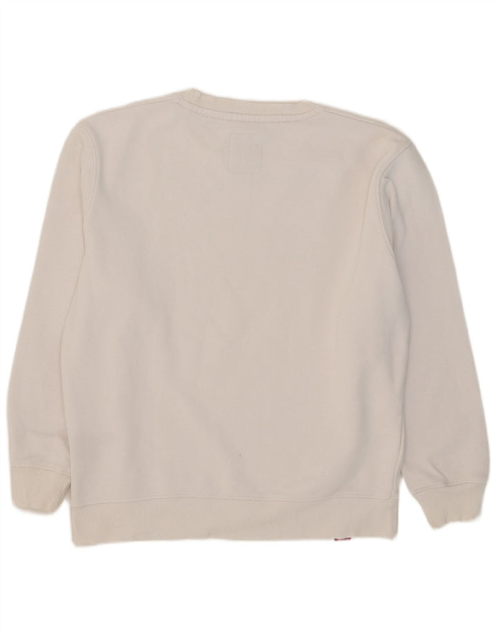Alpha Industries Mens Graphic Sweatshirt Jumper Medium White Cotton