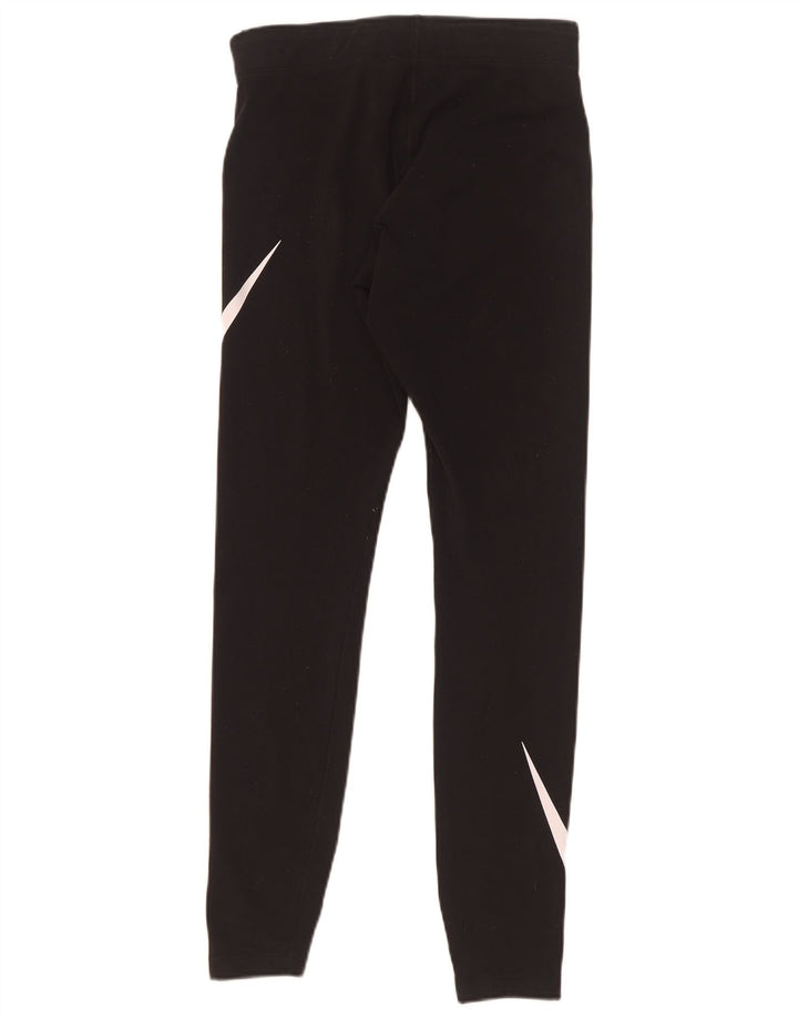 Nike Womens Graphic Leggings UK 8 Small Black Cotton
