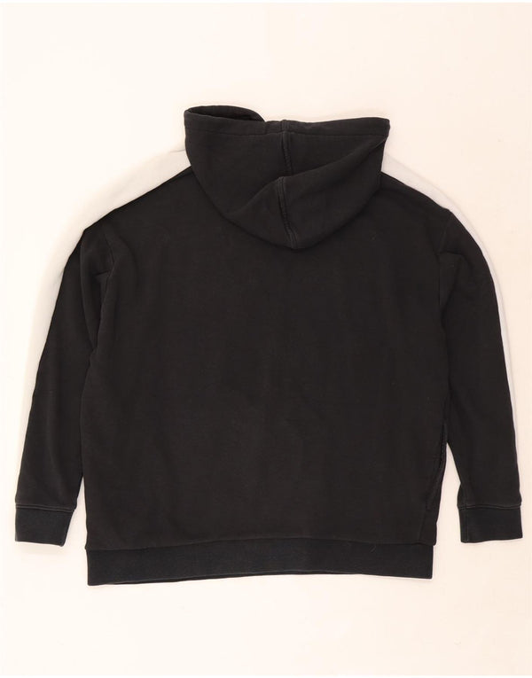 Puma Grafisk Oversized Hoodie Jumper UK 12 Medium Sort Colourblock