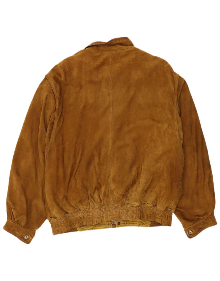 Vintage herre ruskind bomberjakke IT 52 XL Beige