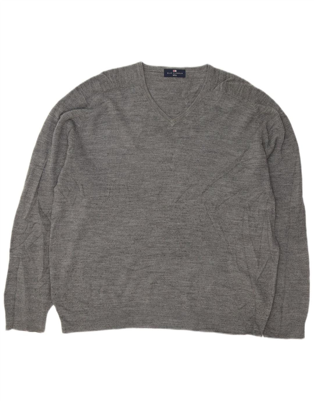Marks & Spencer Herre Blue Harbor V-hals sweater XL Grå Flecked