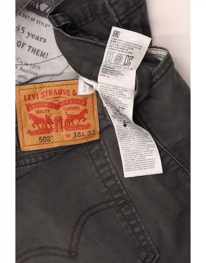 Levi's Mens 502 Tapered Jeans W38 L32 Grey Cotton
