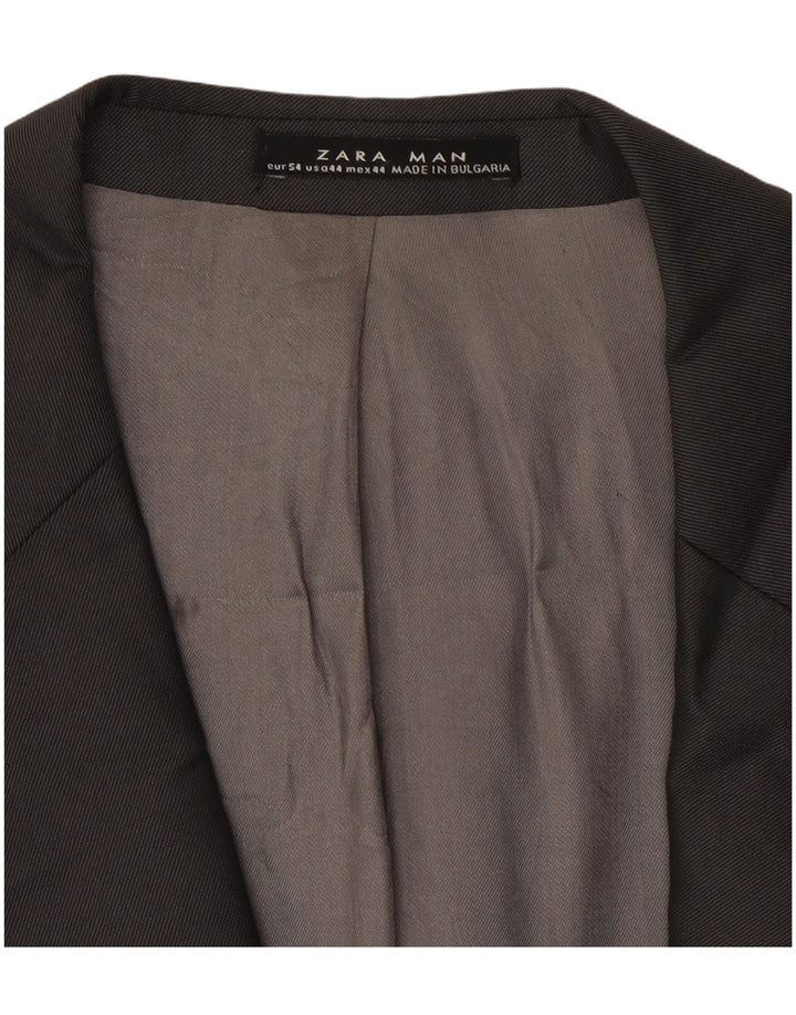 ZARA Mens 2 Button Blazer Jacket EU 54 XL Grey