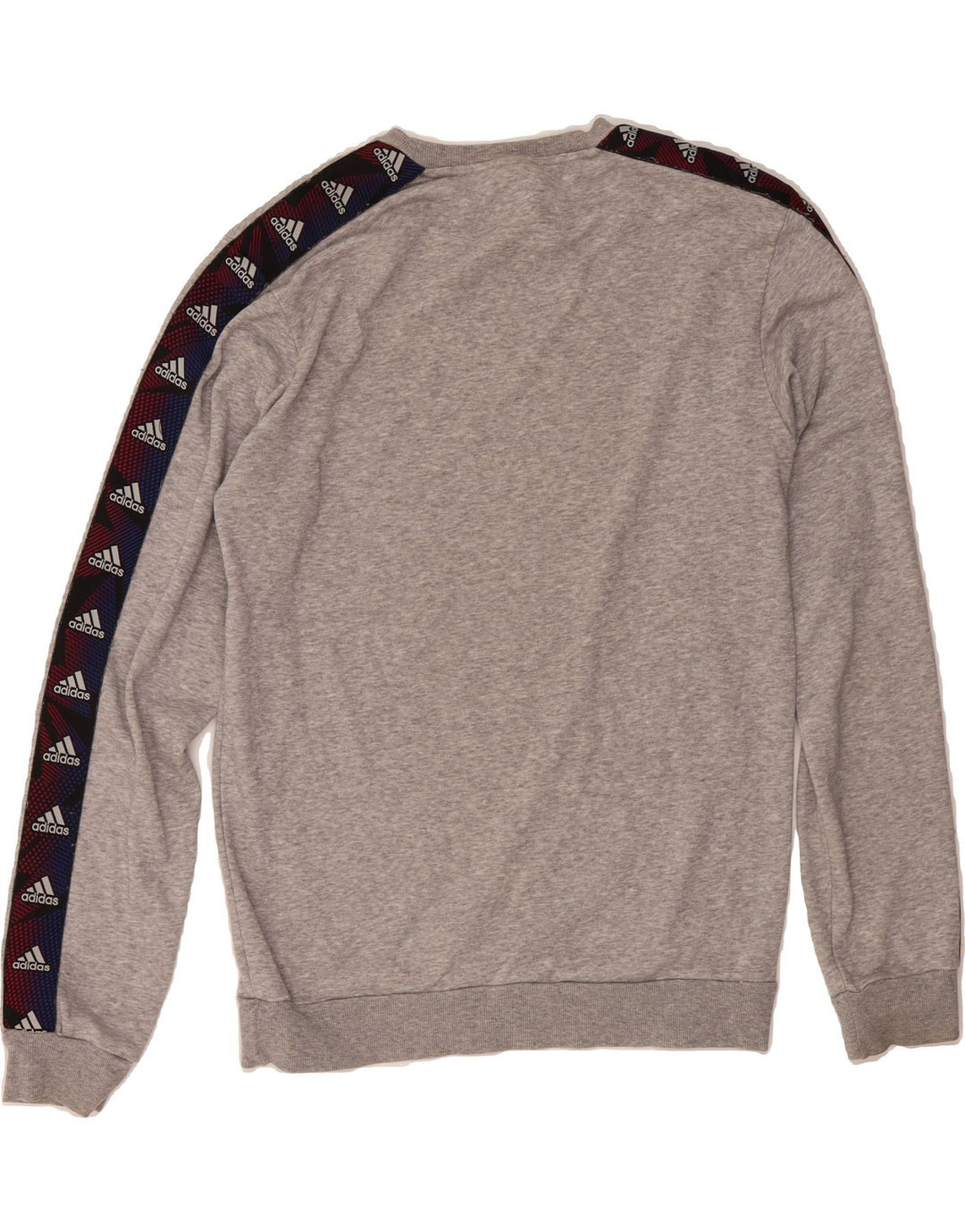 ADIDAS Mens Graphic Sweatshirt Jumper Small Grey Colourblock Cotton Vintage Adidas and Second-Hand Adidas from Messina Hembry 