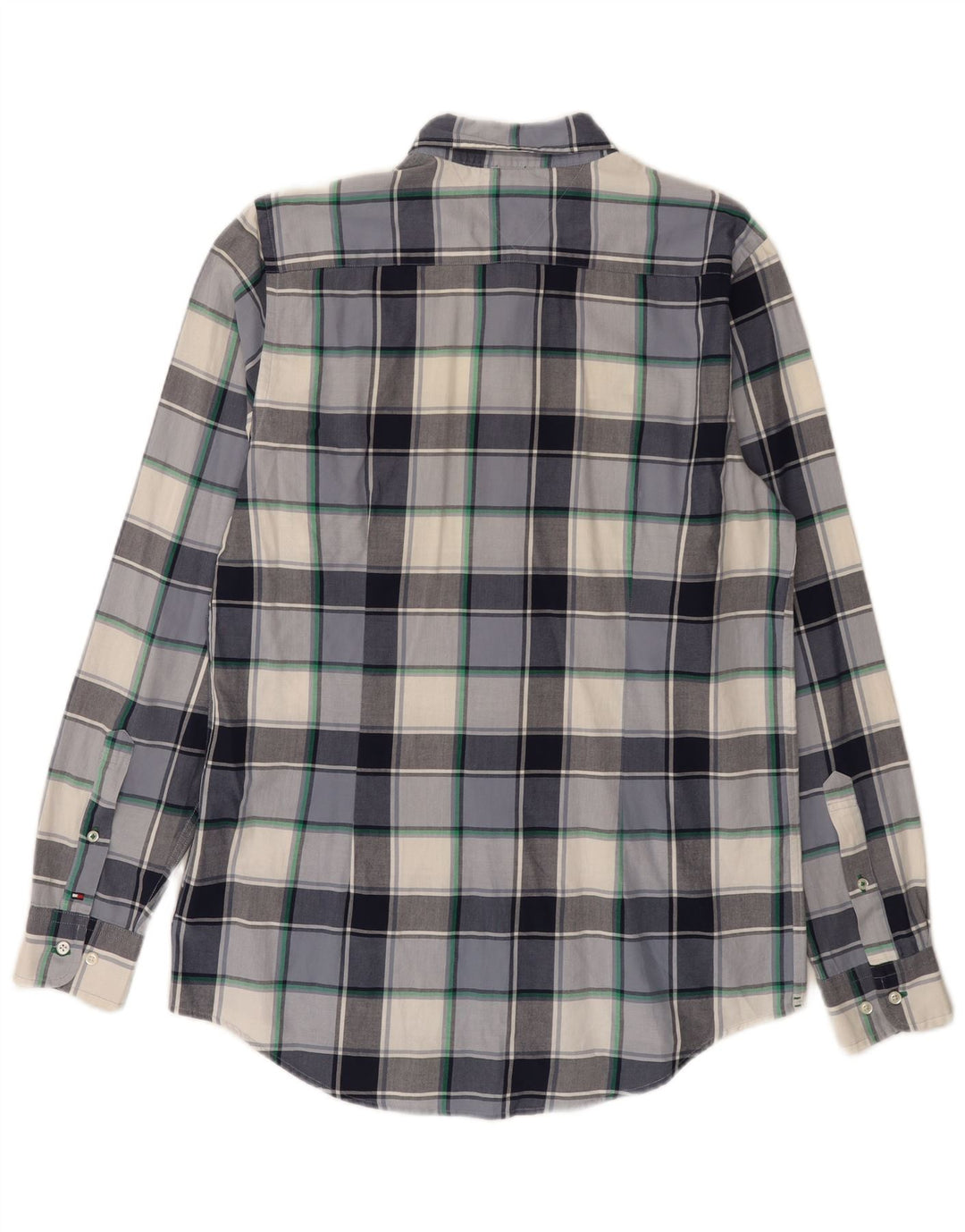 Tommy Hilfiger Mens Slim Fit Shirt Large Blue Check Cotton