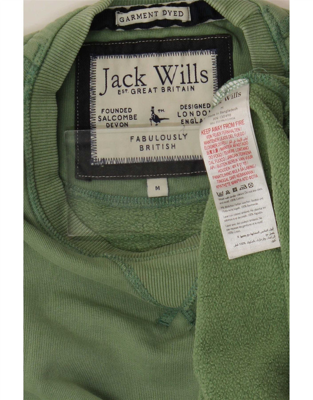 Jack Wills Herre Sweatshirt Jumper Medium Grøn Bomuld