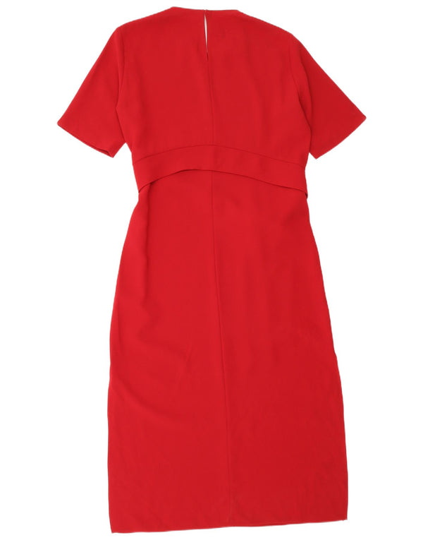 Zara Dame Maxi Dress UK 14 Medium Rød Polyester