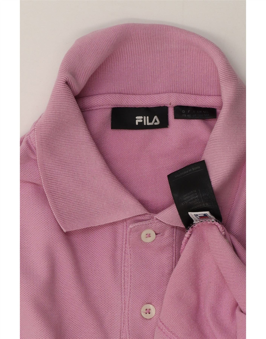 Fila Mens Polo Shirt Small Pink Cotton