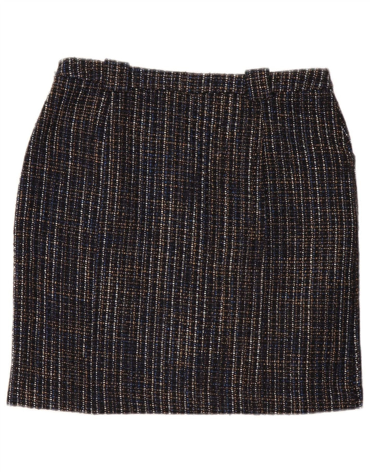 MONSOON Dame Mini-nederdel UK 10 Small W30 Navy Blue Flecked Polyester