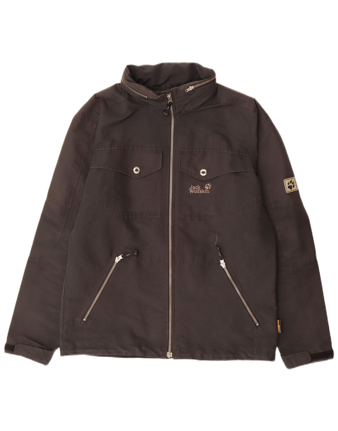 Jack Wolfskin Chaqueta impermeable con capucha para hombre UK 36/38 Medium Negro Poliéster