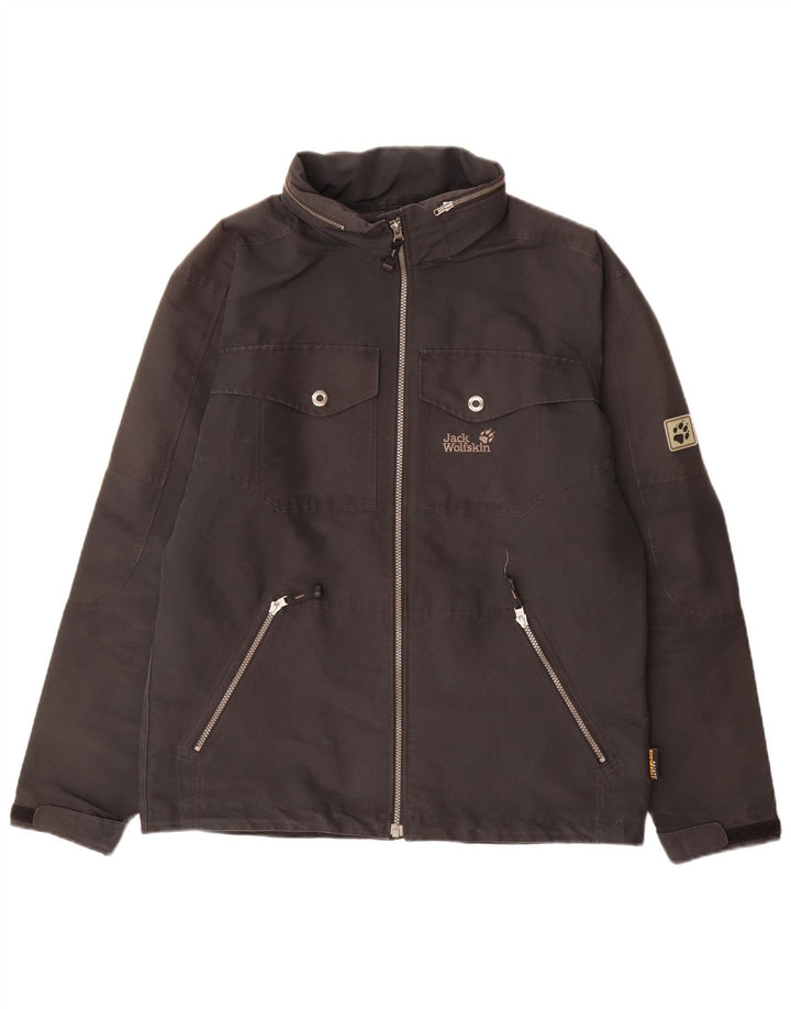 Jack Wolfskin Chaqueta impermeable con capucha para hombre UK 36/38 Medium Negro Poliéster