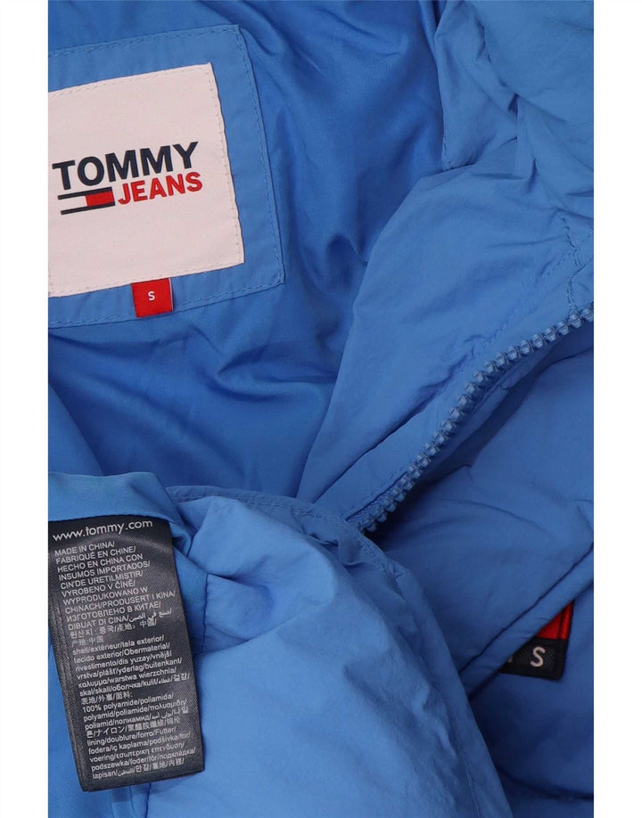 Cappotto imbottito con cappuccio da uomo Tommy Hilfiger UK 36 Small Blu Poliammide