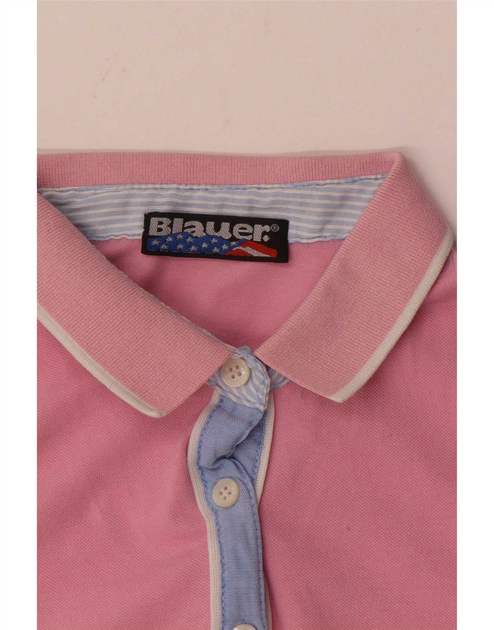 Blauer Womens Polo Shirt UK 12 Medium Pink
