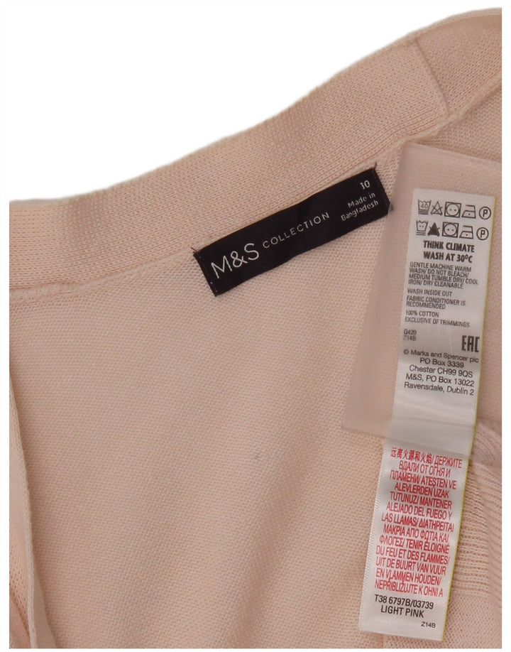 Marks & Spencer Womens Longline Oversized Cardigan Sweater UK 10 Small Pink