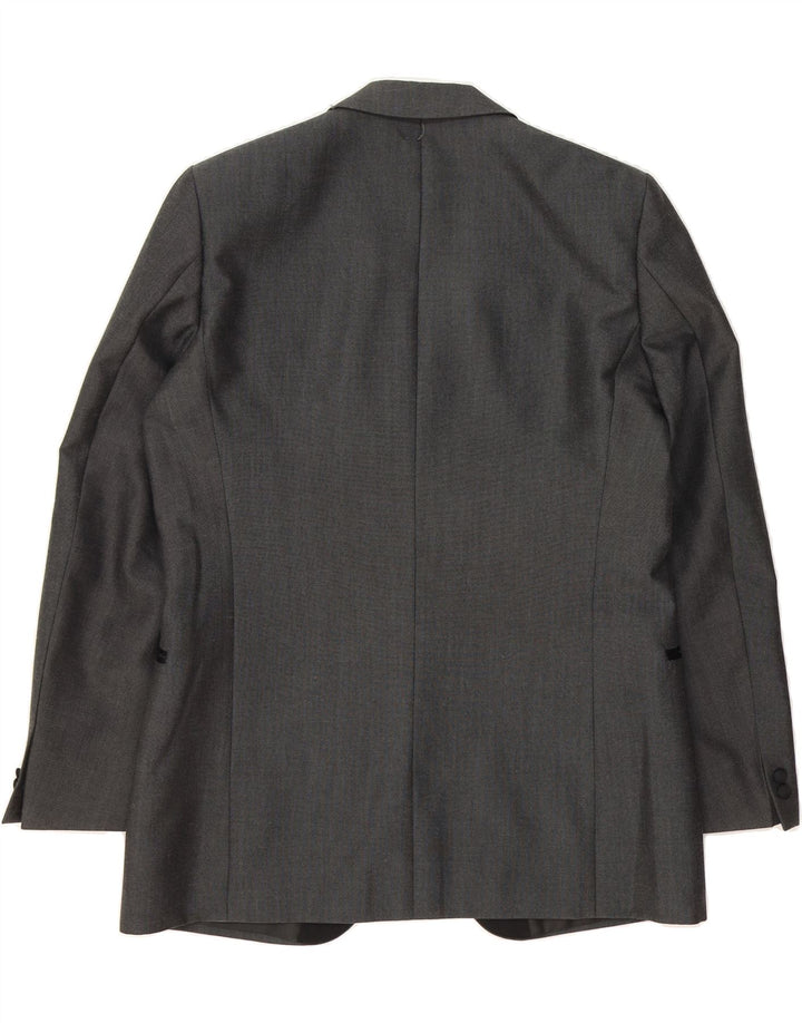 WILVORST Mens 1 Button Blazer Jacket UK 40 Large Grey Virgin Wool Vintage Wilvorst and Second-Hand Wilvorst from Messina Hembry 