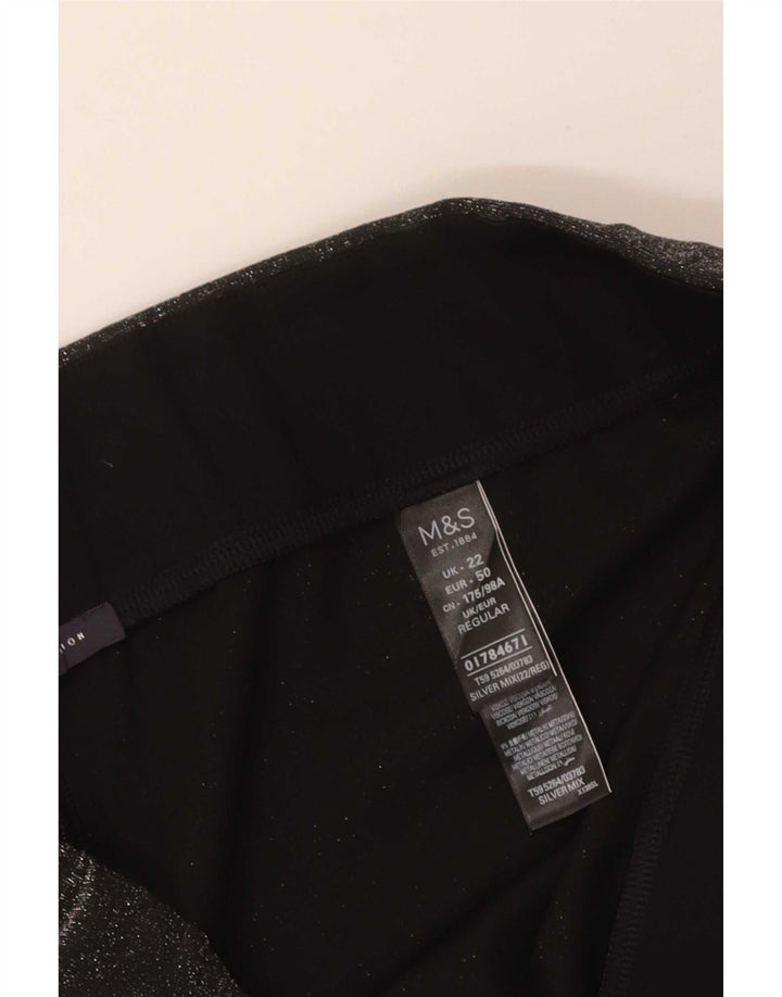 Marks & Spencer Damen Leggings UK 22 3XL Grau meliertes Polyester