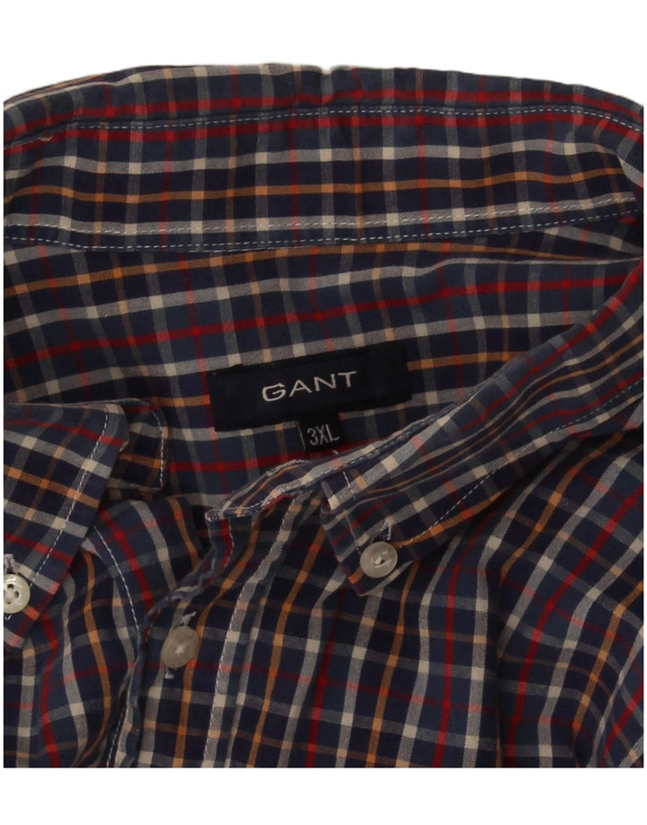 Gant Mens Short Sleeve Regular Fit Shirt 3XL Blue Check