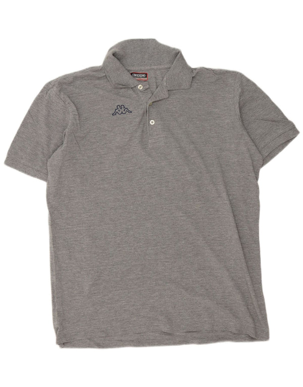 Kappa herre grafisk polo shirt 2XL grå flækket bomuld
