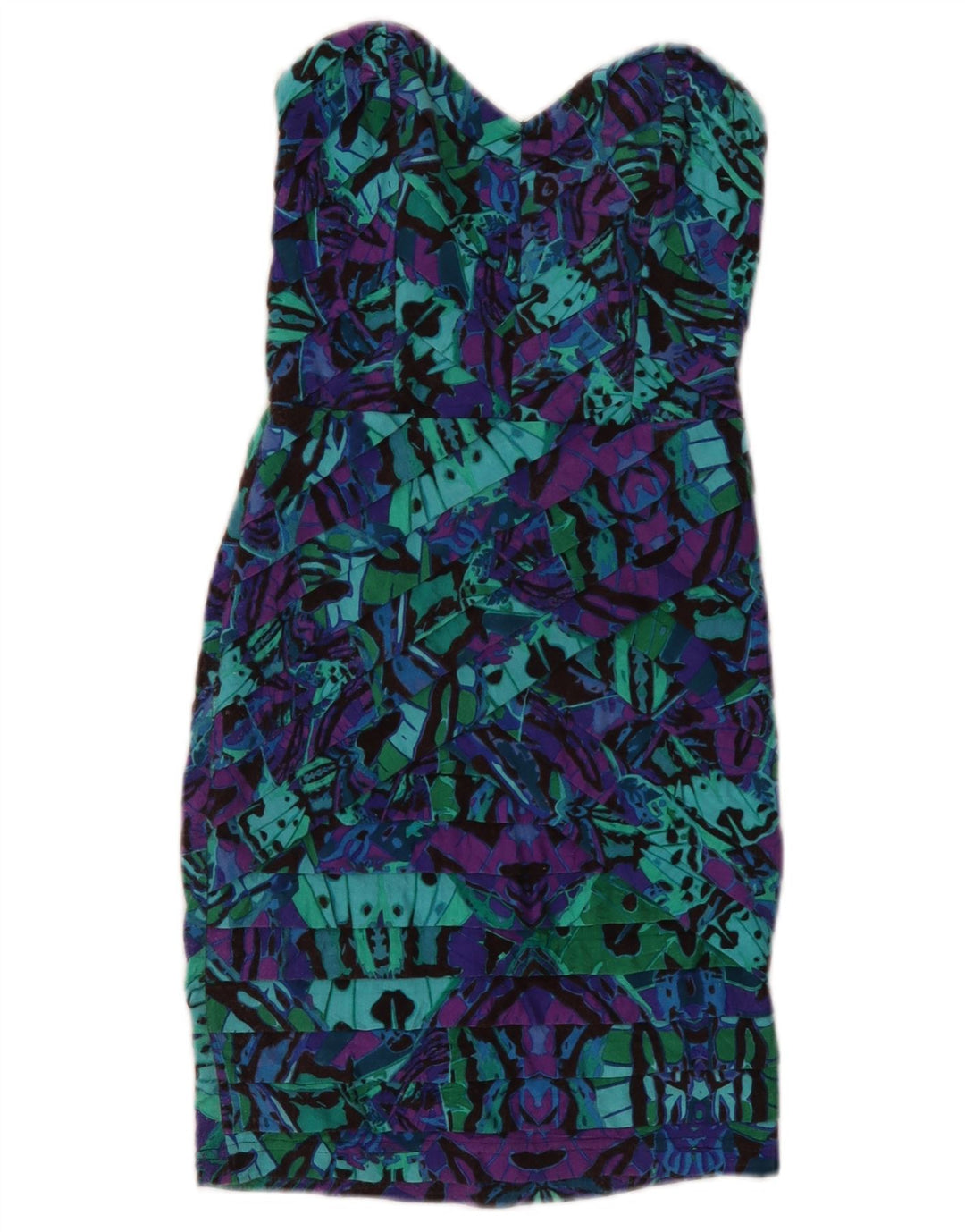 Lipsy Womens Strapless Dress UK 8 Small Multicoloured Geometric Viscose
